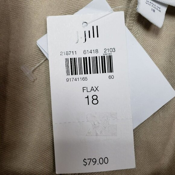 J Jill Linen Stretch Pants Womens 18 Beige High Rise Pockets - Picture 9 of 11